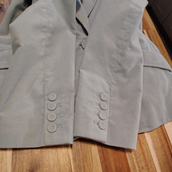 Talbots Women's Light Blue Velvet Blazer Jacket One Button Tailored 4P - Picture 12 of 16